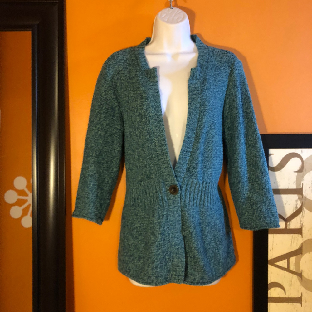 Eddie Bauer cozy cardigan, teal green